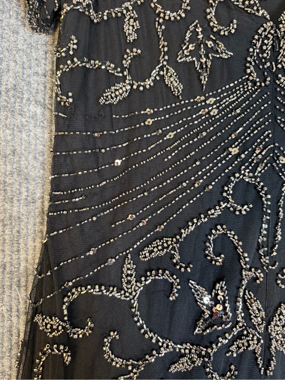Pisarro Nights Black Maxi Dress with Mercury Beading - Picture 8 of 13